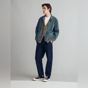 Madewell Garment Dyed Boxy Jacket in Architect Green Size L. NWT